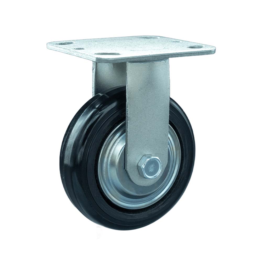 Medium Heavy-duty  Iron Core Rubber Tread Rigid Caster(DS34 Series)