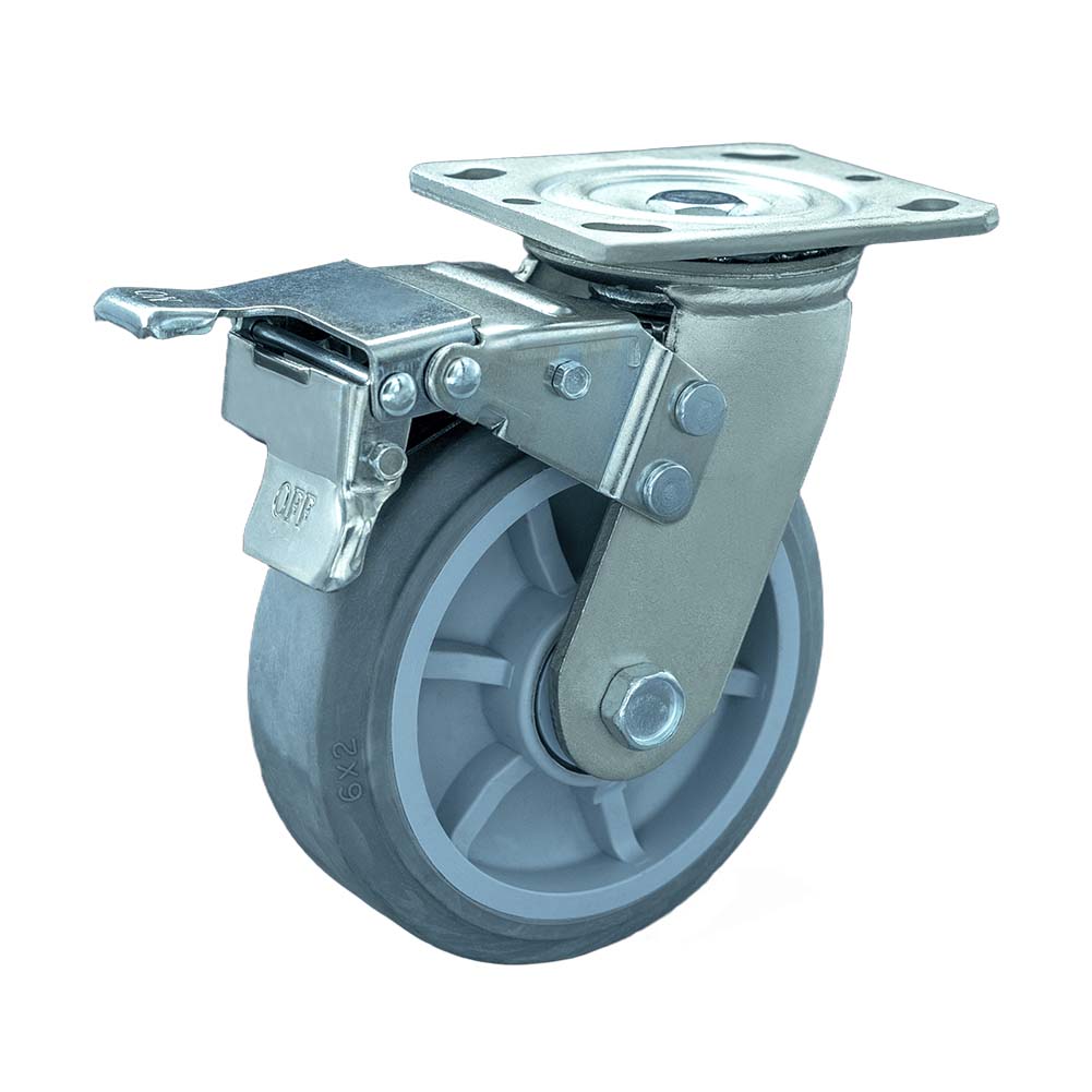 Heavy Duty Thermoplastic Rubber TPE Dual Brake Caster(DS-40 Series)