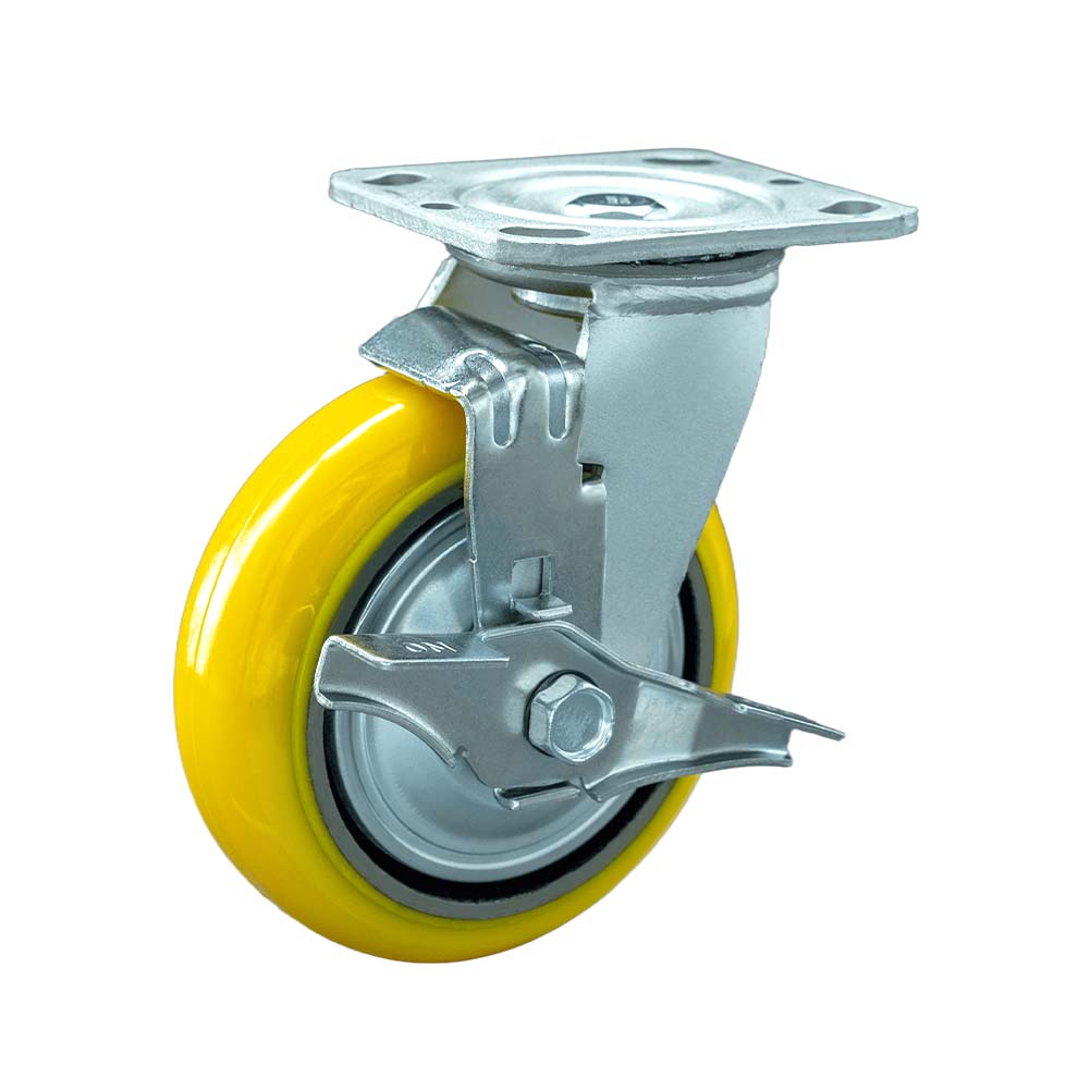 Heavy Duty Iron Core Heavy Polyurethane Tread  Side Brake Caster(DS-41 Series)